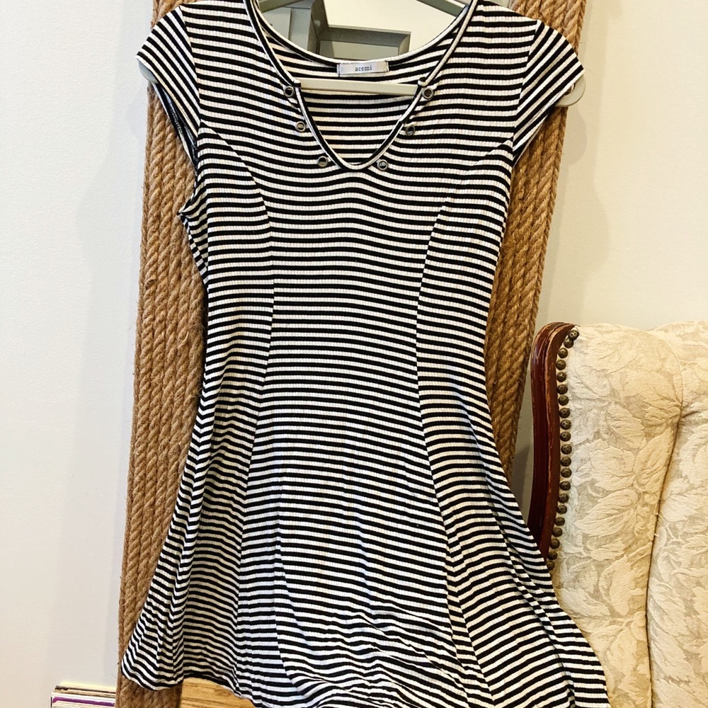 Stripped Black and white small dress
